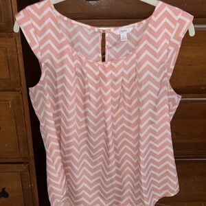 Candie's Pink and White Chevron Blouse